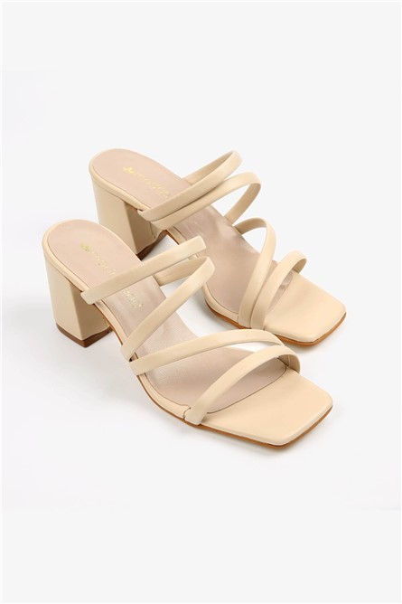 Chinelos de Salto Feminino - Bege #367377