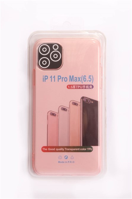Parte traseira de silicone para iPhone 11 Pro Max Rosa 734275