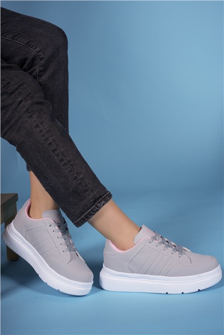 Calçados Esportivos Femininos 00121013 - Cinza com Rosa #402562