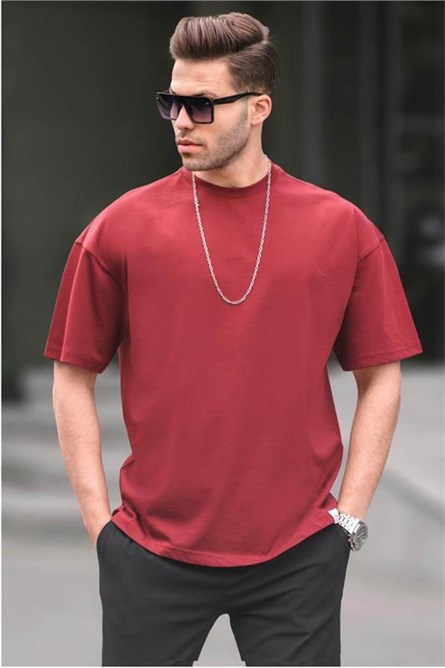 Camiseta Masculina Oversize Fit 6066 - Borgonha #394883
