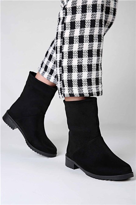 Botas femininas de camurça - pretas #319854