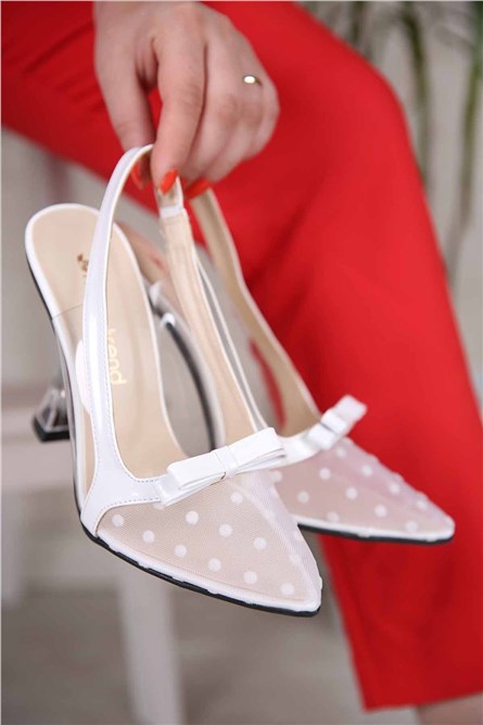 Sapatos femininos com salto - Branco 300718