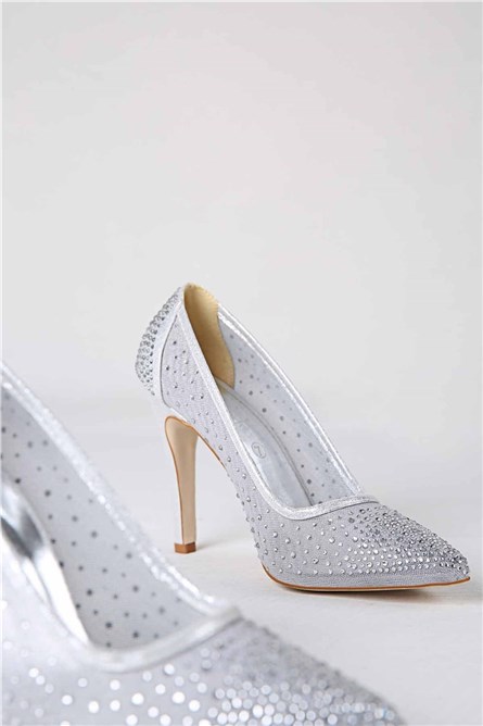 Sapatos Elegantes Femininos - Prata #316808