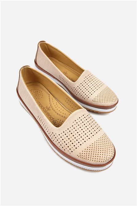 Sapatos casuais femininos - Creme #329789