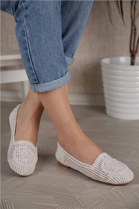 Mocassins femininos - Branco 299991