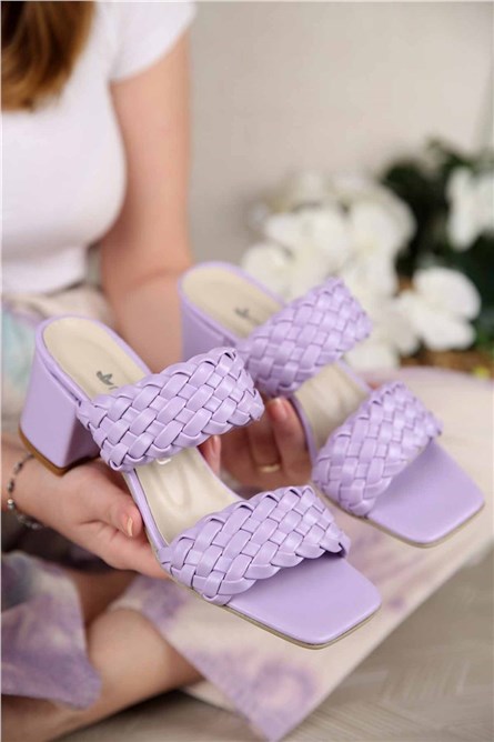 Chinelos de senhora com salto - Roxo 304287