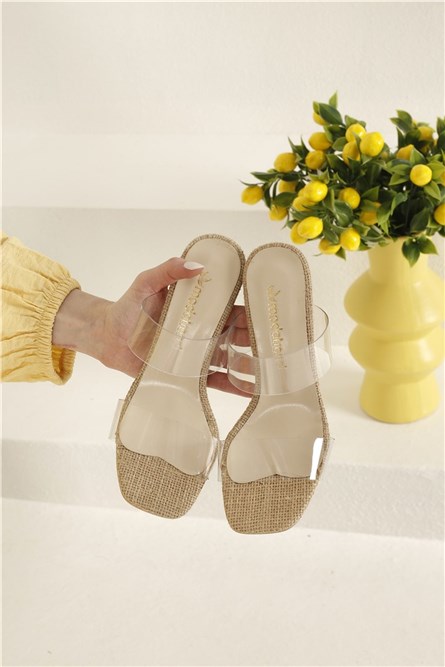 Chinelos de Salto Feminino - Bege #327933