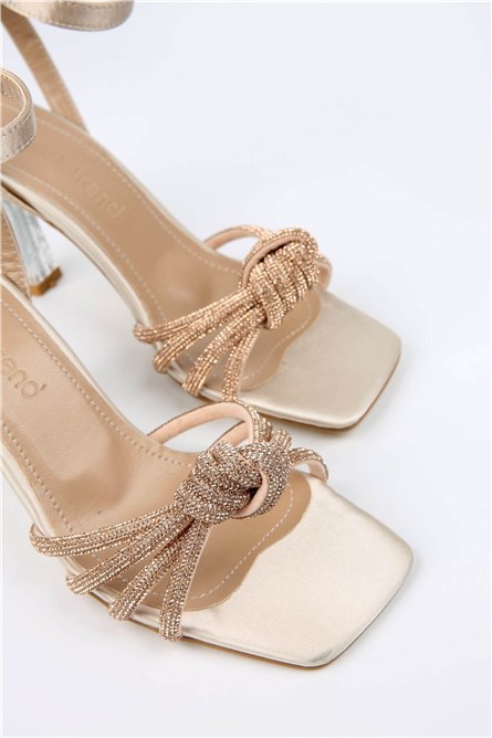 Sandálias de Salto Feminino - Bege #329406