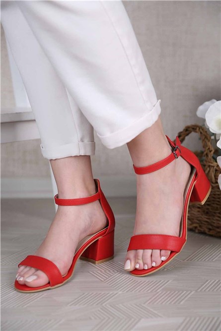 Sandálias de salto feminino - Vermelhas 306476
