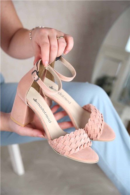 Sandálias de salto feminino - Rosa Claro #304308
