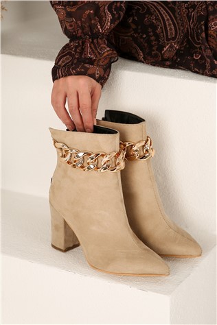 Stivali scamosciati da donna - Beige #320250