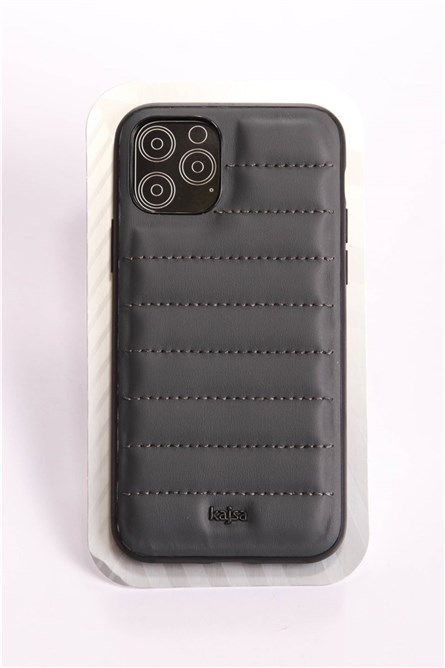 Capa de couro para iPhone 11 Pro cinza 734281