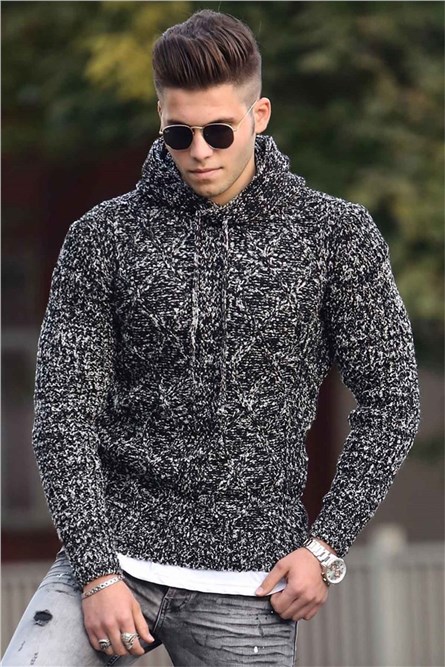 Jumper de malha com capuz