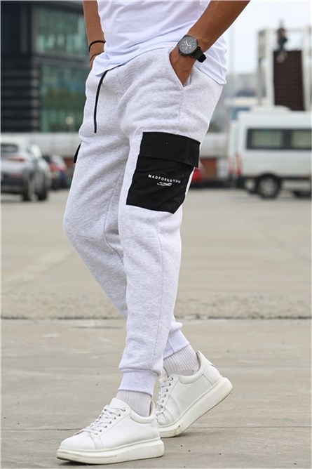 Calça Esportiva Masculina 5475 -Melange Branco #358397