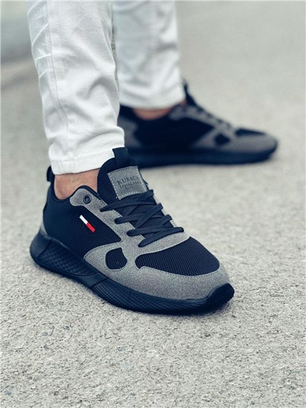 Calçados Casuais Masculinos KB-029 - Cinza com Azul escuro #359013