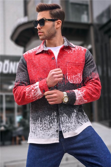 Camisa Masculina com Bolso Externo 5579 - Vermelha #364618