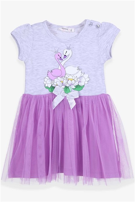 Children's dress with short sleeves - Gray melange #379399 Children's dress with short sleeves - Gray melange #379399