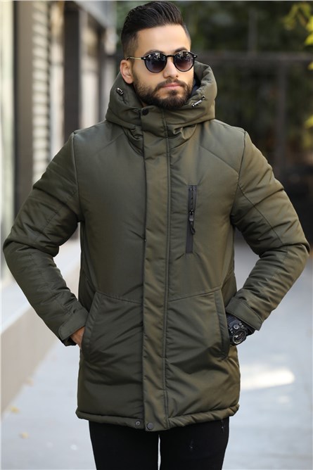 Giacca parka impermeabile con cappuccio da uomo DPA-170 - Cachi # 408264