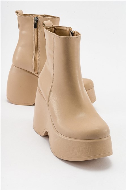 Botas Femininas com Plataforma - Bege #410909