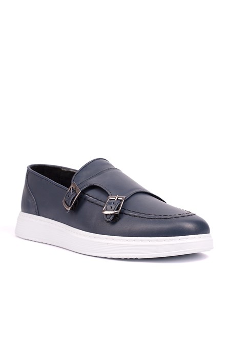 Sapatos masculinos de couro legítimo Ducavelli Strap - Azul Escuro #308237