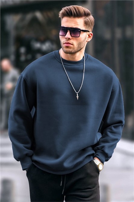 Moletom Oversize Masculino 6048 - Azul escuro #365398