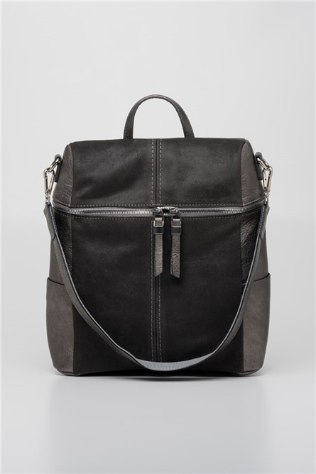 Mochila feminina de camurça natural LILLY-S - preta #382085