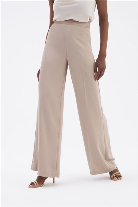 Wide-leg Pants - Light beige - Ladies