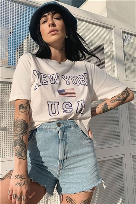 Ženska majica s printom MG949 - Bijela 305753