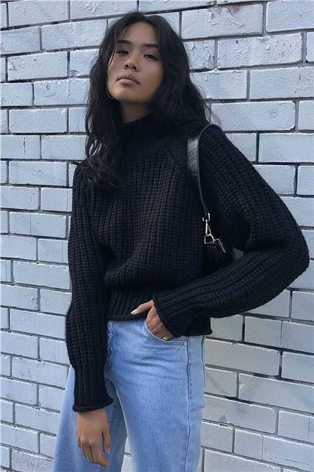 Madmext Suéter feminino  - Preto #289768