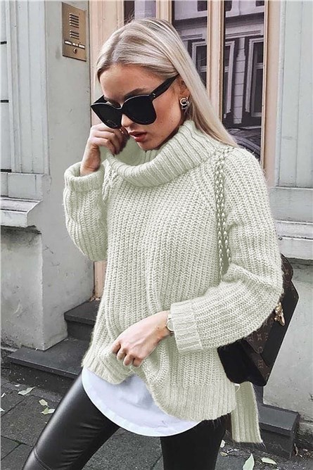 Madmext Suéter feminino  - Creme #289759