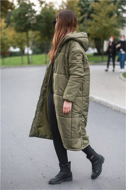 Jaqueta Longa Feminina MG5184 - Cáqui #319813