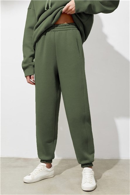 Calça de moletom feminina MG1353 - cáqui #326604