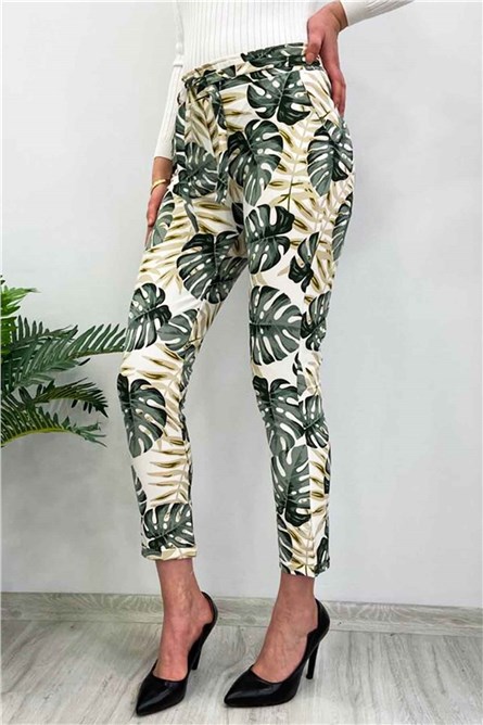 Madmext Calça feminina - Creme, Verde #287710