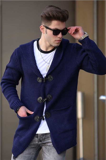 Madmext  Cardigã masculino - Azul marinho #284944