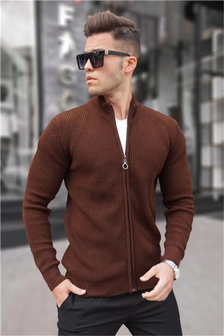 Colete Masculino com Zíper - 5198 Marrom Escuro #311609