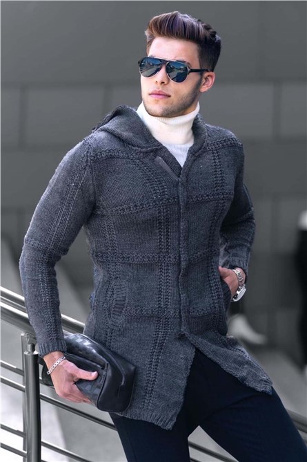 Madmext  Cardigan Masculino - Cinza Escuro #289121