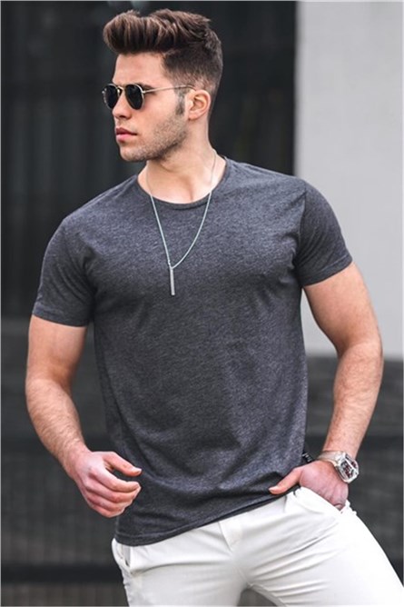 Madmext Camiseta Masculina  - Cinza Escuro #300394