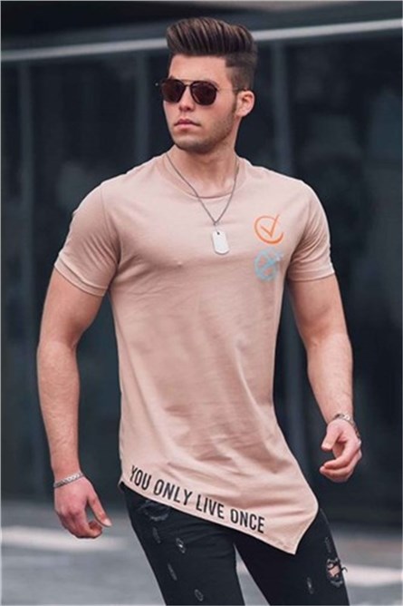 Camiseta Masculina 5665 - Bege #324100