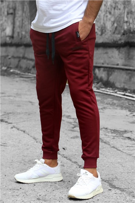 Madmext Jogger masculino - Vermelho Claret #286578