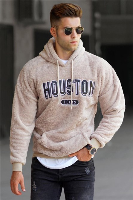 Moletom de pelúcia masculino 5311 - Bege #310534