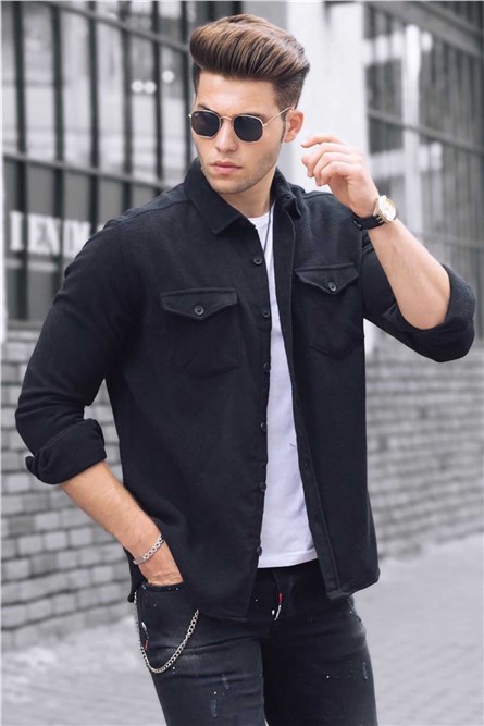 Madmext Camisa Masculina  - Preta #289773