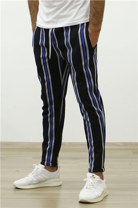 Calça Esportiva Masculina 4086 - Preta/Azul 286109