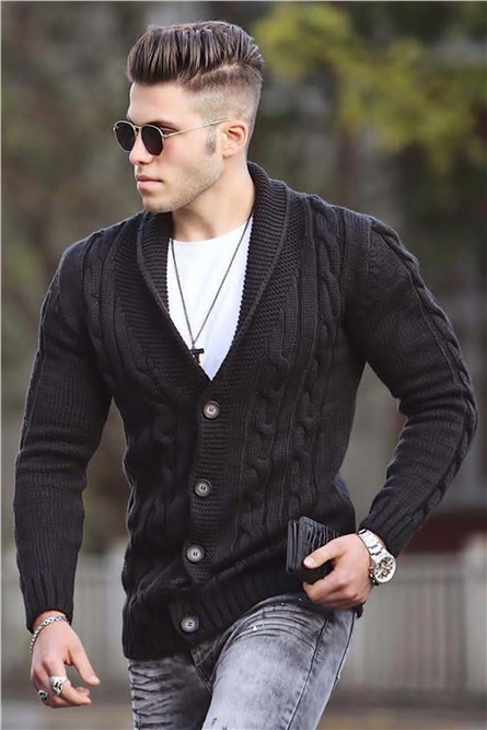 Madmext Cardigan Masculino  - Preto #286840
