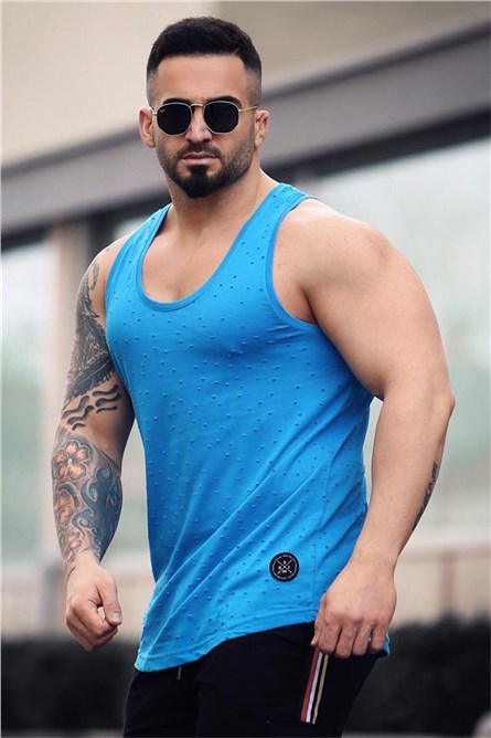 Madmext Regata masculina - Azul claro #287648