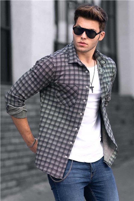 Camisa Masculina 4682 - Preta/Branca 289174