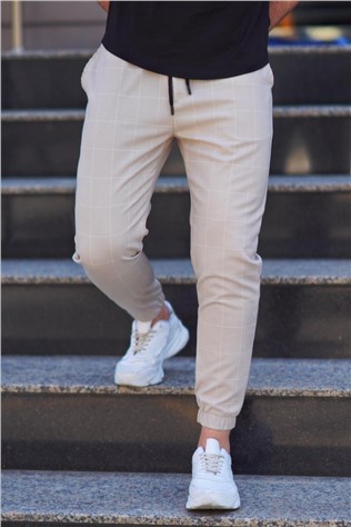 Calça Xadrez Creme Mad4081 #288051