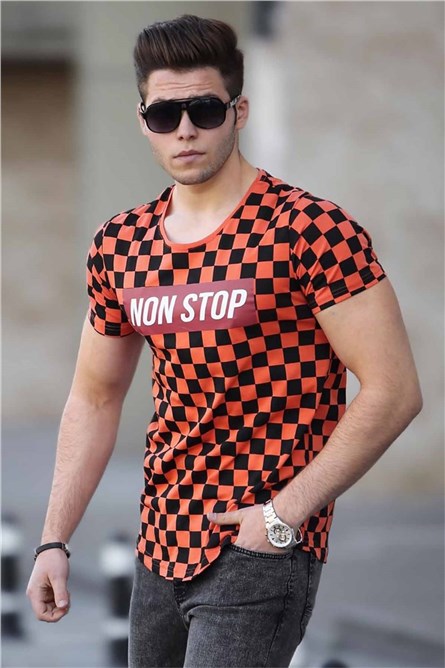 Camiseta masculina Madmext - preta, laranja #285173