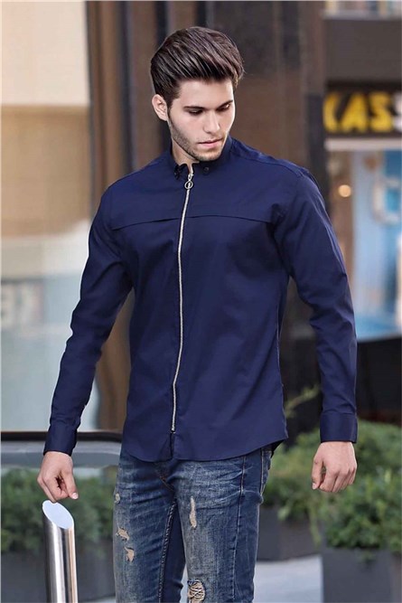 Camisa masculina 4378 - Azul escuro 286480