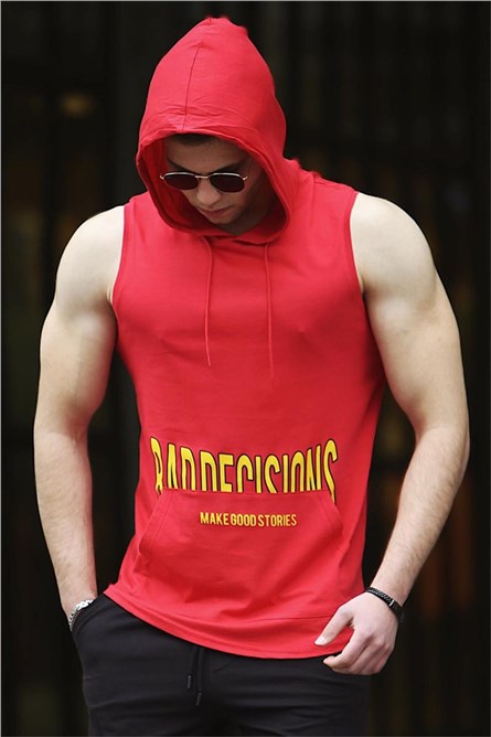 Camiseta masculina com capuz 3079- Vermelha 285926