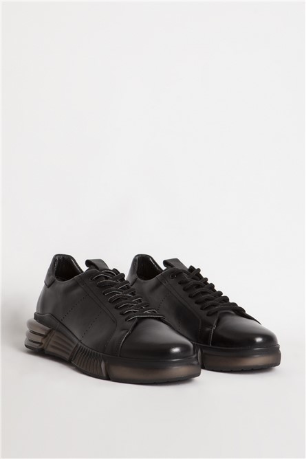 MARCOMEN Sapatos casuais masculinos de couro genuíno 16255 - Preto #365101